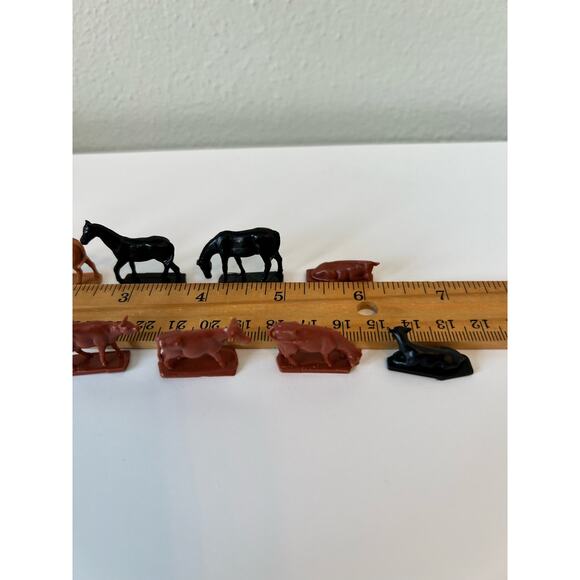 Dollhouse Miniature Horse Cow Figures Stands 11 pieces approximately 5/8” x 1” - Picture 7 of 7